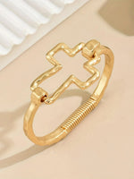 Cross Charm Bangle Bracelet