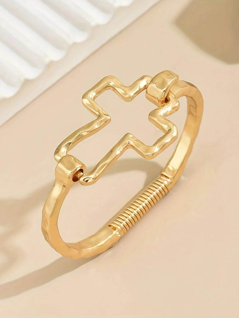 Cross Charm Bangle Bracelet