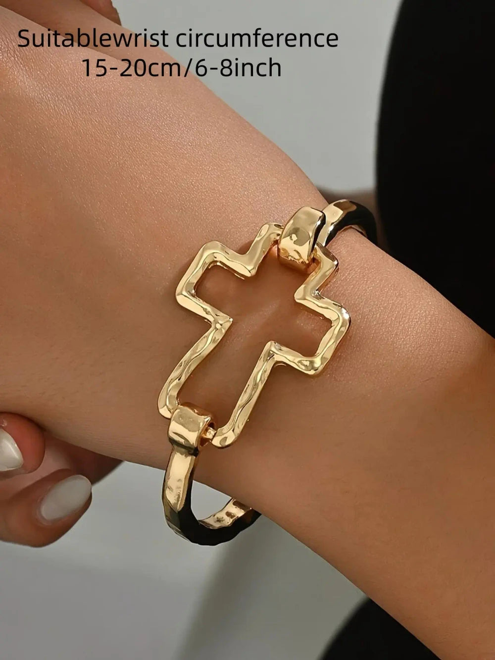 Cross Charm Bangle Bracelet